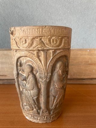 Antico calco artistico in gesso Situla Gotofredo