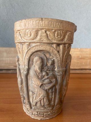 Antico calco artistico in gesso Situla Gotofredo