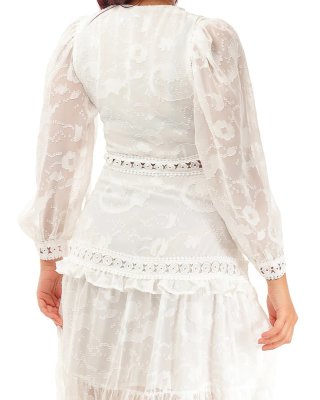 Vestido Blanco Ibicenco Talla Única Algodón