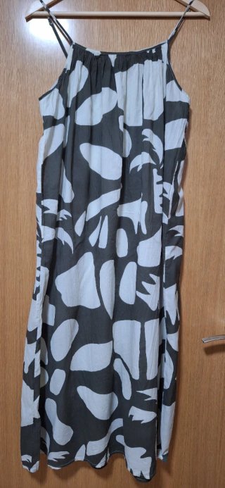 Vestido midi estampado verde y blanco