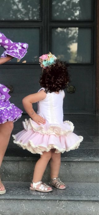 Traje de flamenca niña rosa