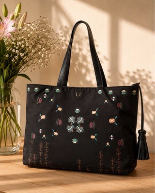 Bolso Adolfo Domínguez Negro Multicolor