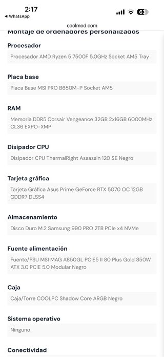 PC GAMING Ryzen 5 7500F, RTX 5070 12GB, 32GB RAM