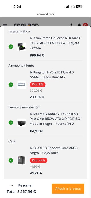 PC GAMING Ryzen 5 7500F, RTX 5070 12GB, 32GB RAM