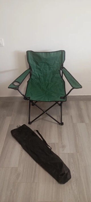 2 Sillas Camping Plegables Tela y Metal