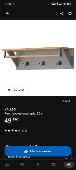 Perchero Ikea Madera Beige, nuevo sin usar.