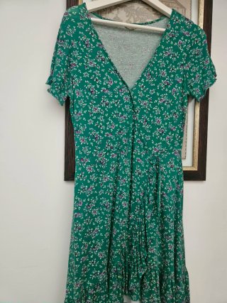 Vestido verde estampado floral