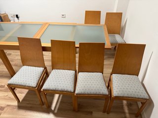 Mesa comedor madera y 6 sillas