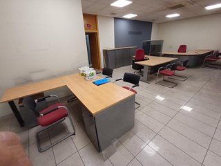 Mesa de oficina en L madera y metal