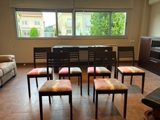 6 Sillas de Comedor Madera y Tela