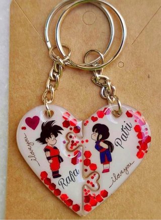 Mitades llaveros personalizados goku