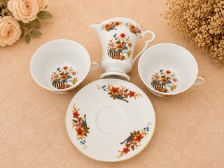 PARIS.2  Juego 2 tazas desayuno lechera porcelana