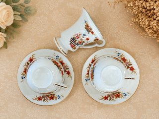 PARIS.2  Juego 2 tazas desayuno lechera porcelana