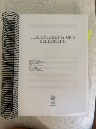 Libro lecciones de historia del derecho UV ( 1º)