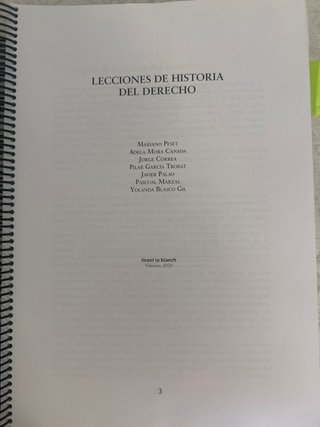 Libro lecciones de historia del derecho UV ( 1º)