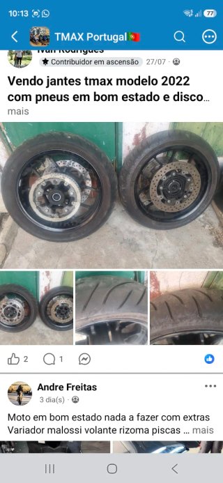 Jantes TMAX 560 2022 com Pneus