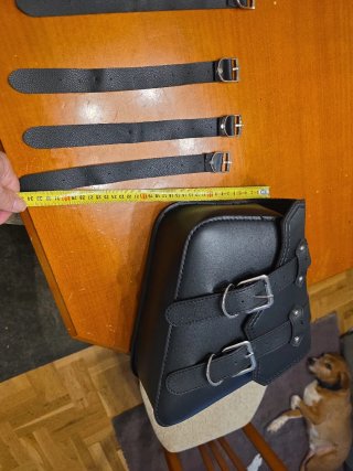 Alforjas de cuero sintético para moto