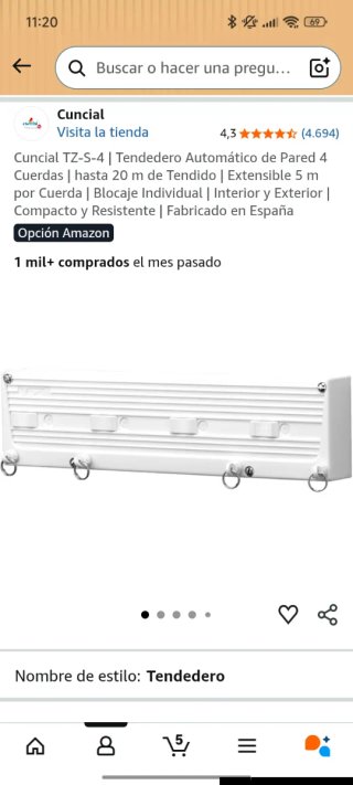 Cuncial TZ-S-4 Tendedero Pared 4