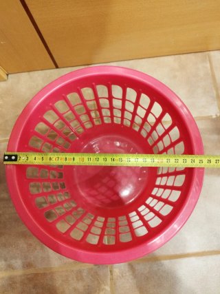Cubo basura rosa plástico