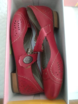 Manoletinas Rieker Rojas Talla 39 Nuevas