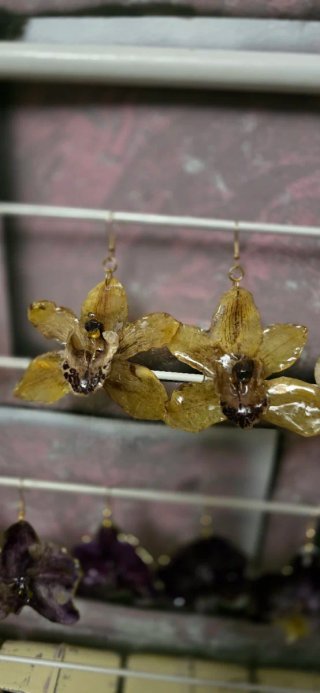 Pendientes Flor Natural Artesanales.