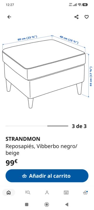 Butaca y reposapiés Ikea Strandmor