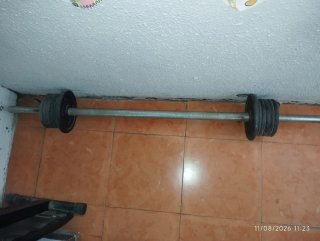 Barra de pesas con discos (20 kg)