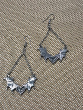 Pendientes Corazón Alas Murciélago