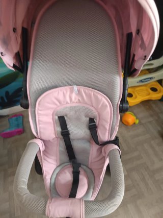 Triciclo  bebé rosa y gris