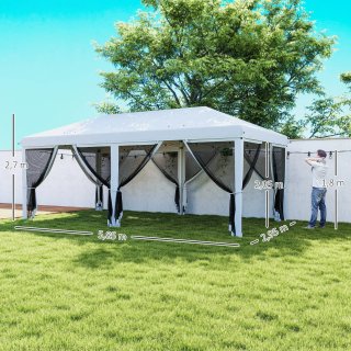 Carpa Gazebo Plegable 6x3m con 6 Paredes