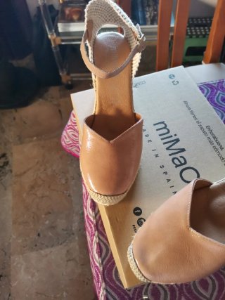 Cuñas esparto nude talla 37