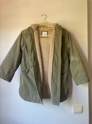 Parka niña verde con capucha Talla 11/12