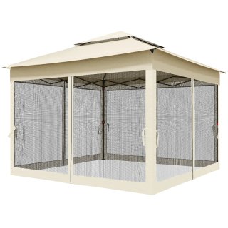 Cenador Jardín 3x3m Doble Techo Beige