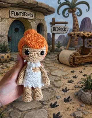 Muñeca Amigurumi de ganchillo, picapiedra