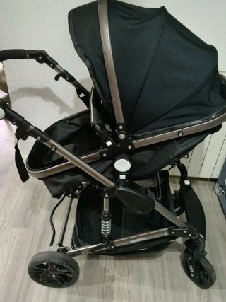 Carrito de bebé 2 piezas negro