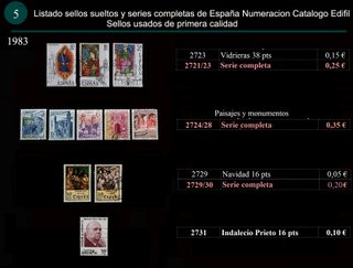 Sellos Año 1983 Completo y sueltos Usados España