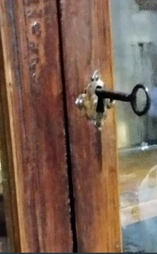 Alacena rústica madera y cristal antigua 91×81× 33