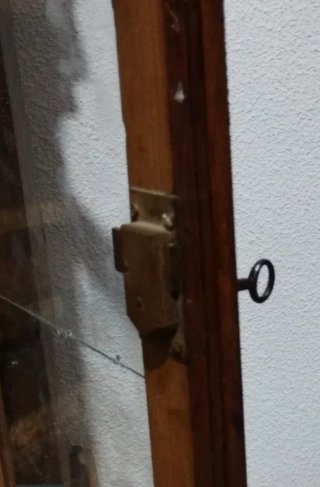Alacena rústica madera y cristal antigua 91×81× 33