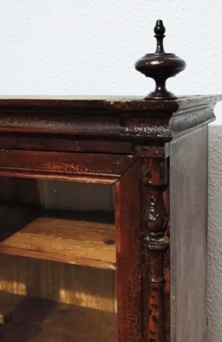 Alacena rústica madera y cristal antigua 91×81× 33