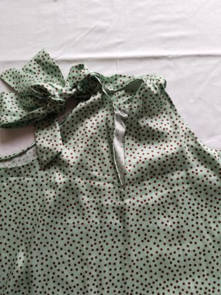 Top Zara verde lunares