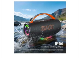 Altavoz Zealot Negro/Naranja con Luces LED