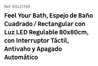 Espejo FYB LED 80x80 cm nuevo a estrenar