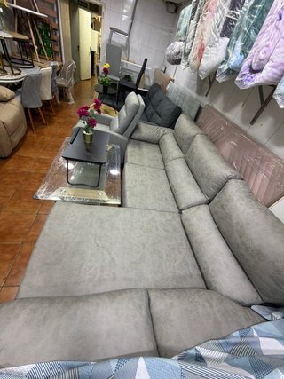 Sofá Chaise Longue L Gris Beige
