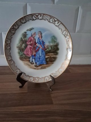 Plato decorativo pareja antigua