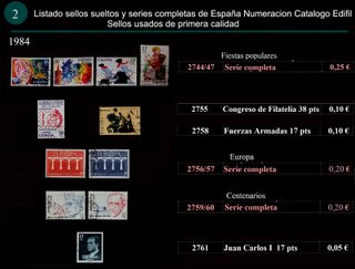 Sellos Año 1984 Completo y sueltos Usados España