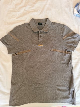 Polo Boss Gris Manga Corta