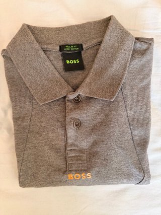 Polo Boss Gris Manga Corta