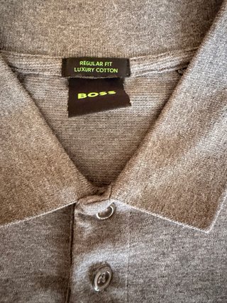 Polo Boss Gris Manga Corta