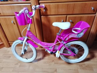 Bicicleta Barbie 16 con Cesta y Porta Muñeca