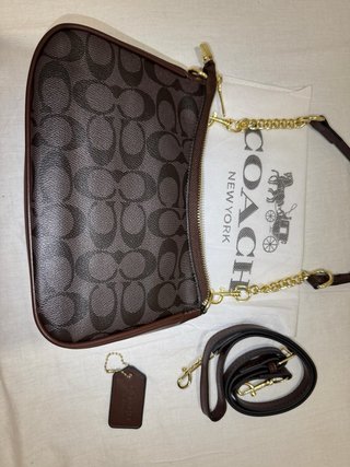 Bolso Coach Marrón y Dorado